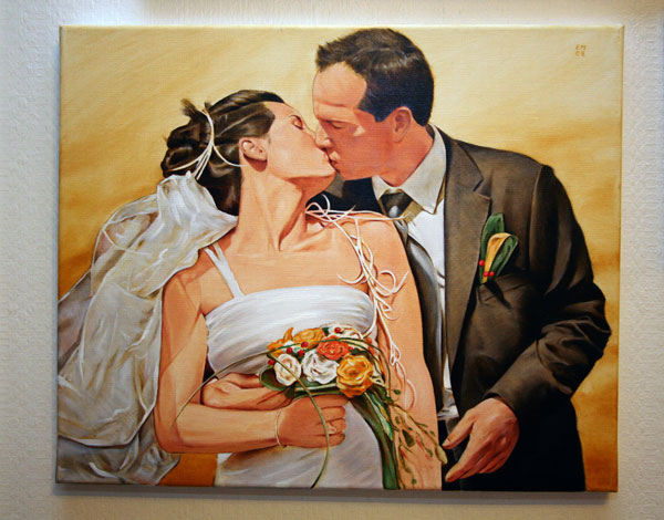 peinture à l'huile d'apres photo